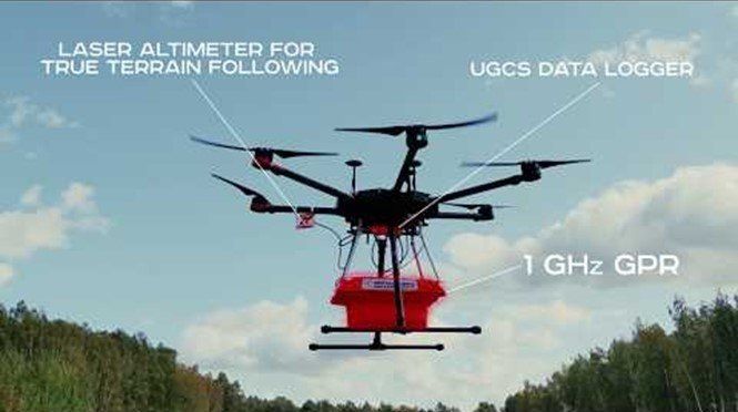 GPR graphic with rotary drone