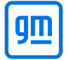 Blue GM logo in a square frame; “gm” in a sans-serif font, with a horizontal line below. | Jeremi's Auto Repair