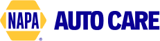 NAPA Auto Care logo: Blue text and hexagon over yellow background. | Jeremi's Auto Repair