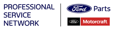 Logo for Ford Professional Service Network, featuring Ford and Motorcraft logos. | Jeremi's Auto Repair