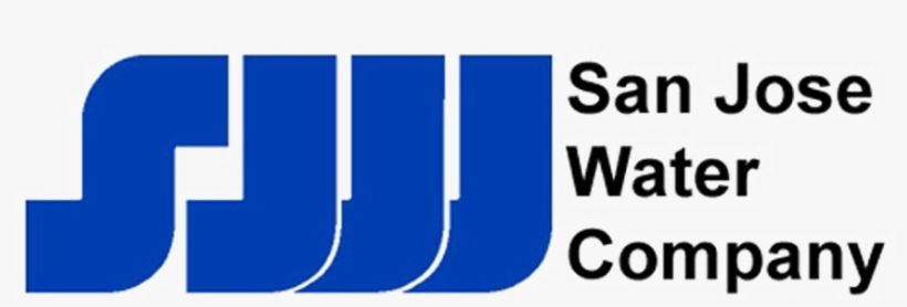 The logo for the san jose water company is blue and black.