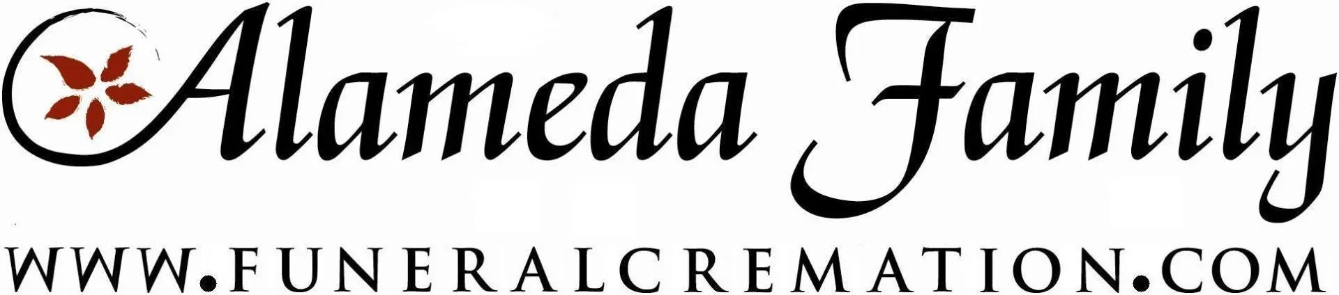 A logo for alameda family funeral cremation