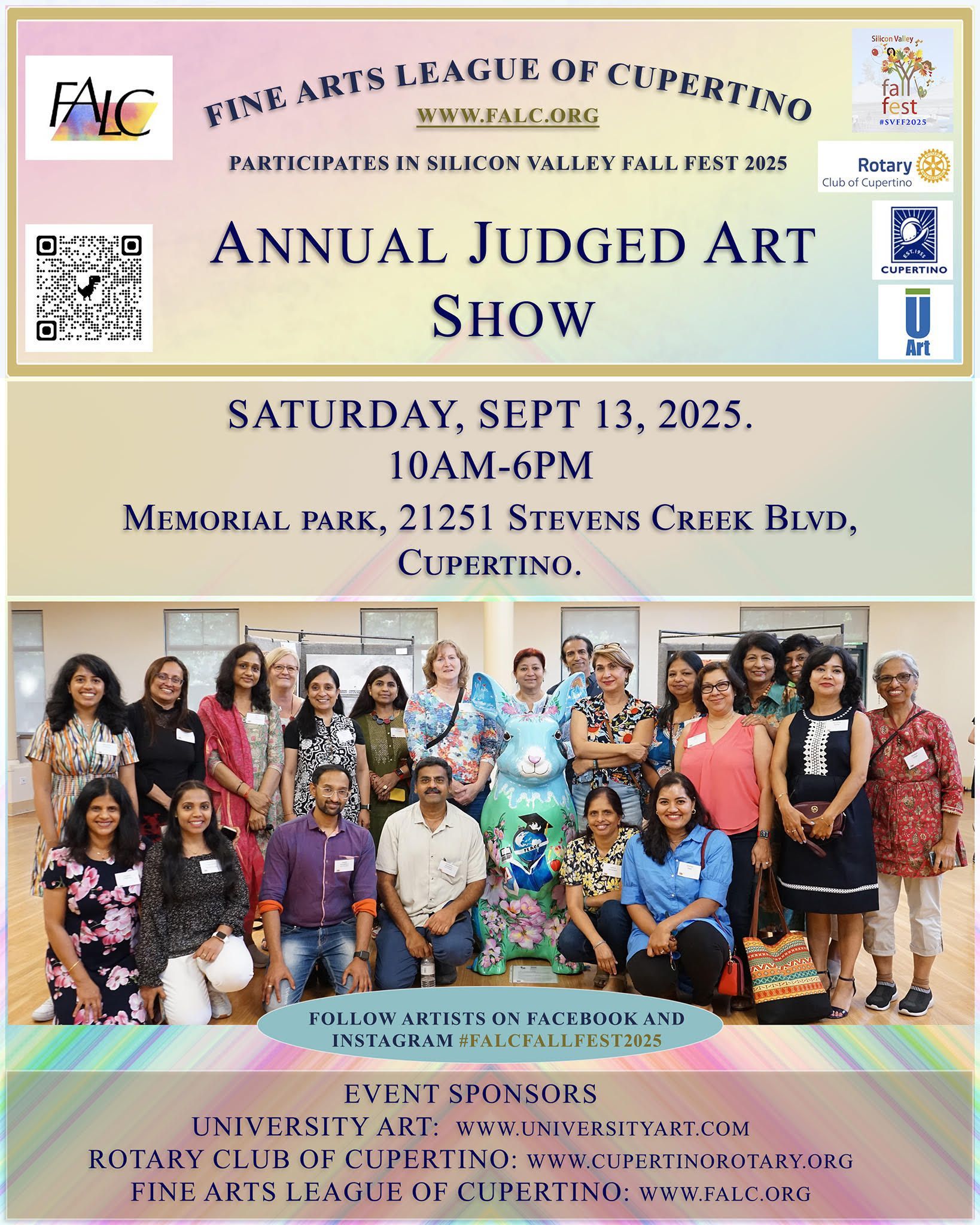 A poster for the silicon valley fall fest shows a variety of paintings.