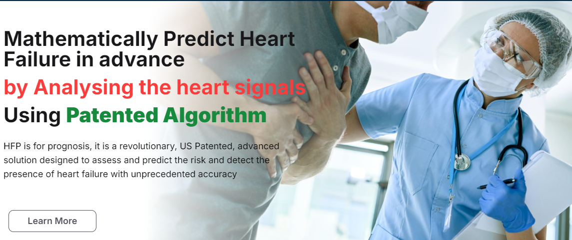 A mathematically predict heart failure in advance by analysing the heart signals using patented algorithm