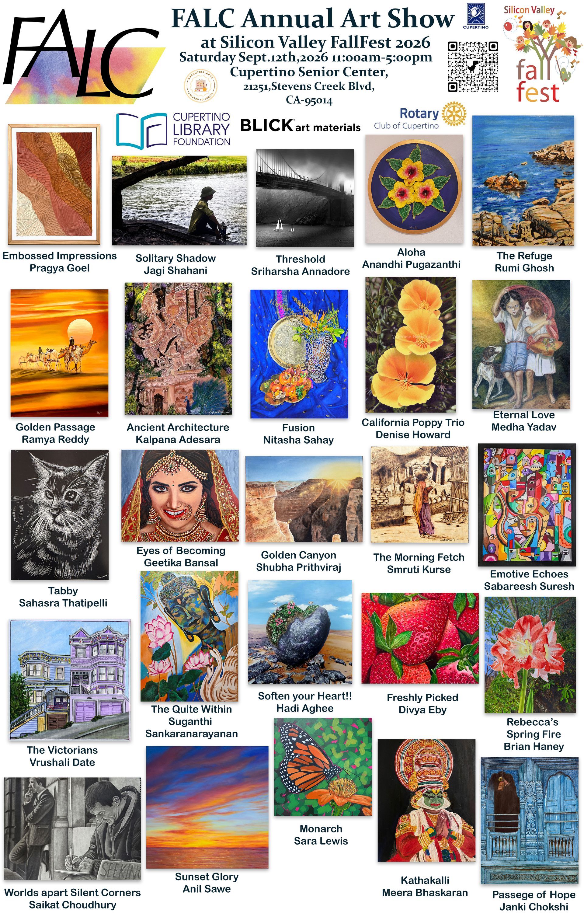 A poster for the silicon valley fall fest shows a variety of paintings.