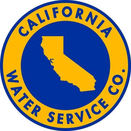 A blue and yellow logo for california water service co.