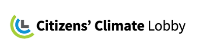 A logo for citizens ' climate lobby with a green and blue circle.