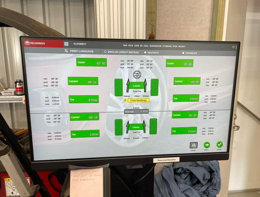 A Computer Monitor Shows A Diagram Of Aa Car 's Alignment — Mudgeeraba Auto Electrical & Mechanical In Mudgeeraba, QLD