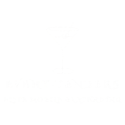 A logo with a white martini glass icon forming the letter "V" in "EYENT-TENDERS," written in white and blue text.