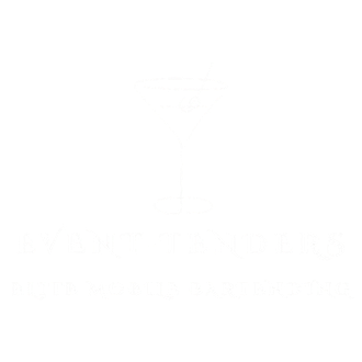 A logo with a white martini glass icon forming the letter "V" in "EYENT-TENDERS," written in white and blue text.