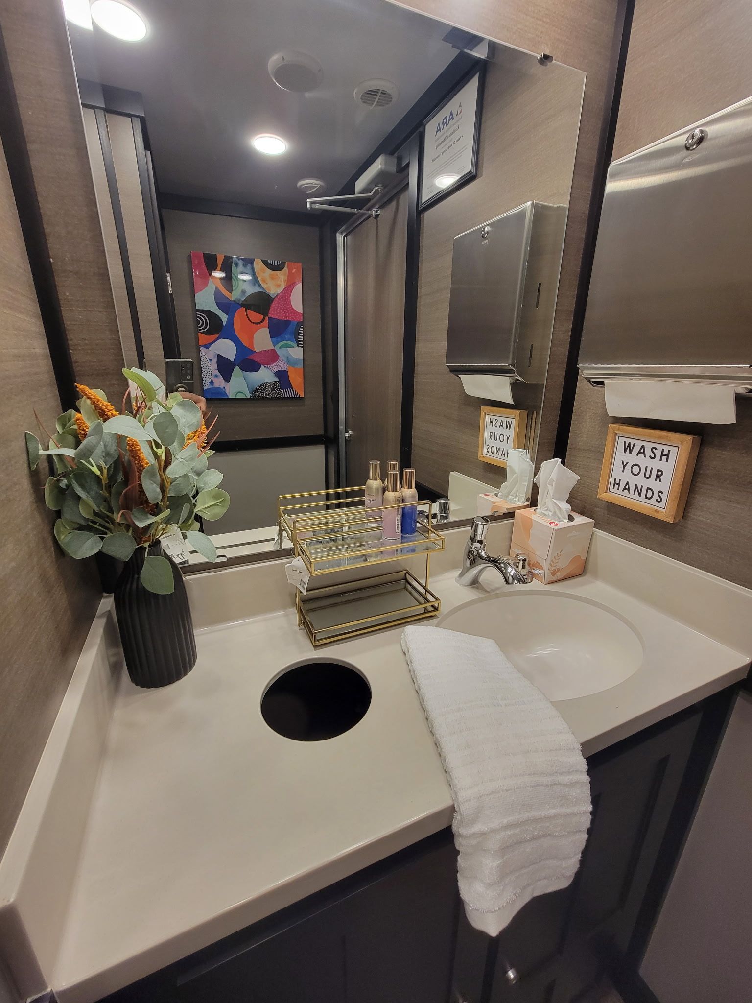 Luxury trailer bathroom