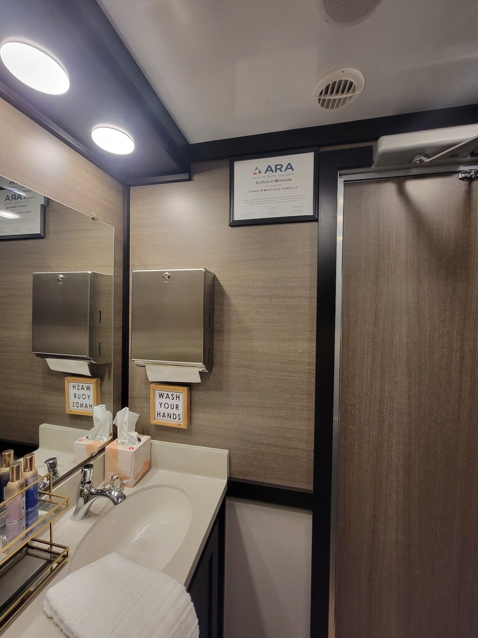 Luxury bathroom in a trailer