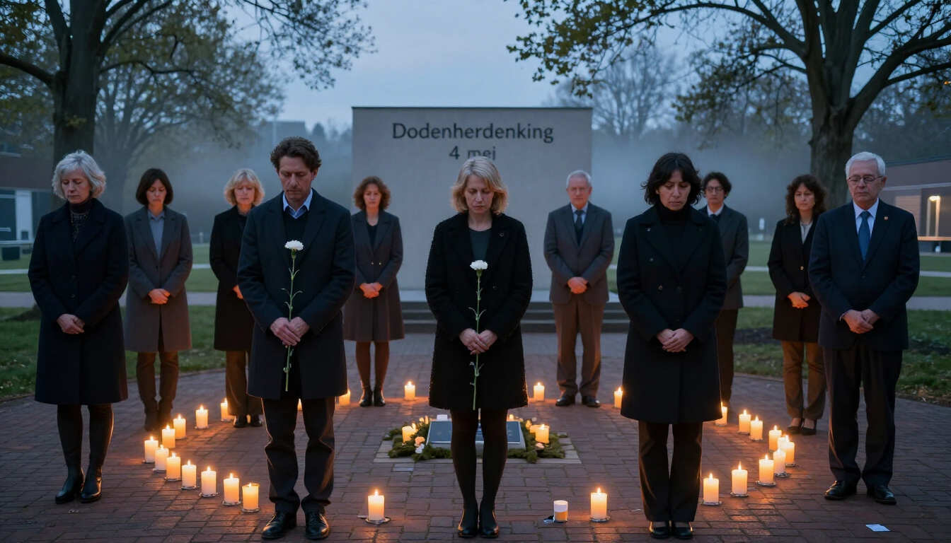Stilte bij een monument met een kaars