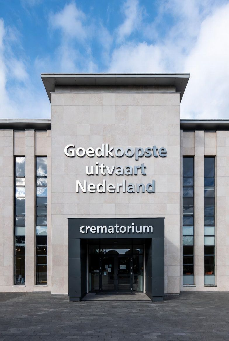 Cremaere Almere - Goedkoopste crematorium Nederland met tekst 'Goedkoopste uitvaart Nederland crematorium'