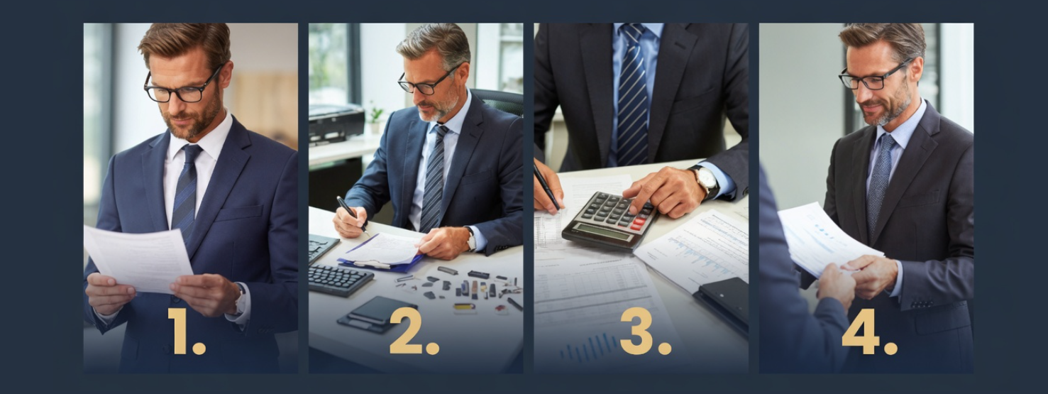 Infographic: hoe werkt een executeur bij een nalatenschap in 4 stappen