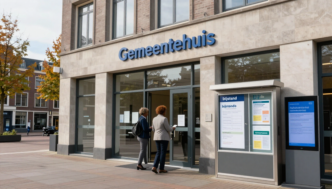Gemeentehuis in Nederland, waar u als nabestaande bijzondere bijstand voor uitvaartkosten aanvraagt