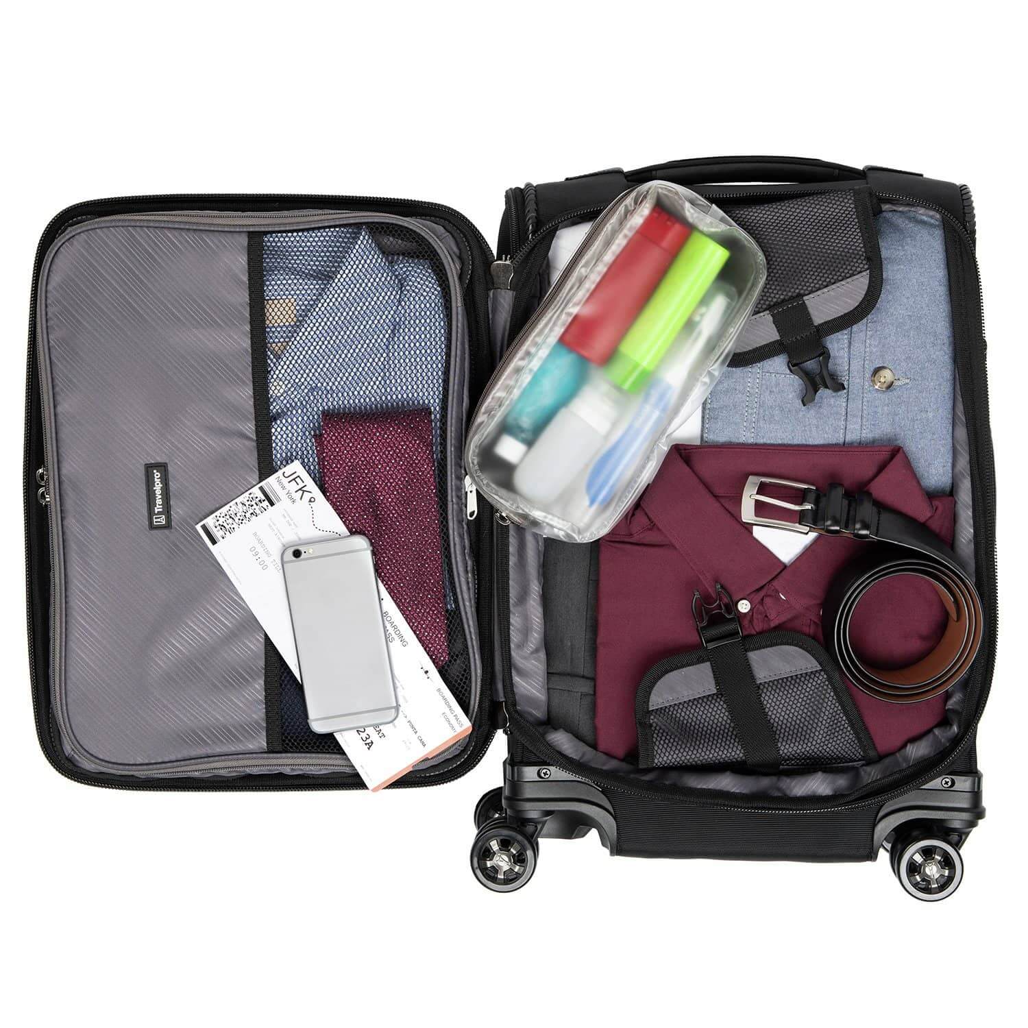 travelpro versapack suitcase interior compartments