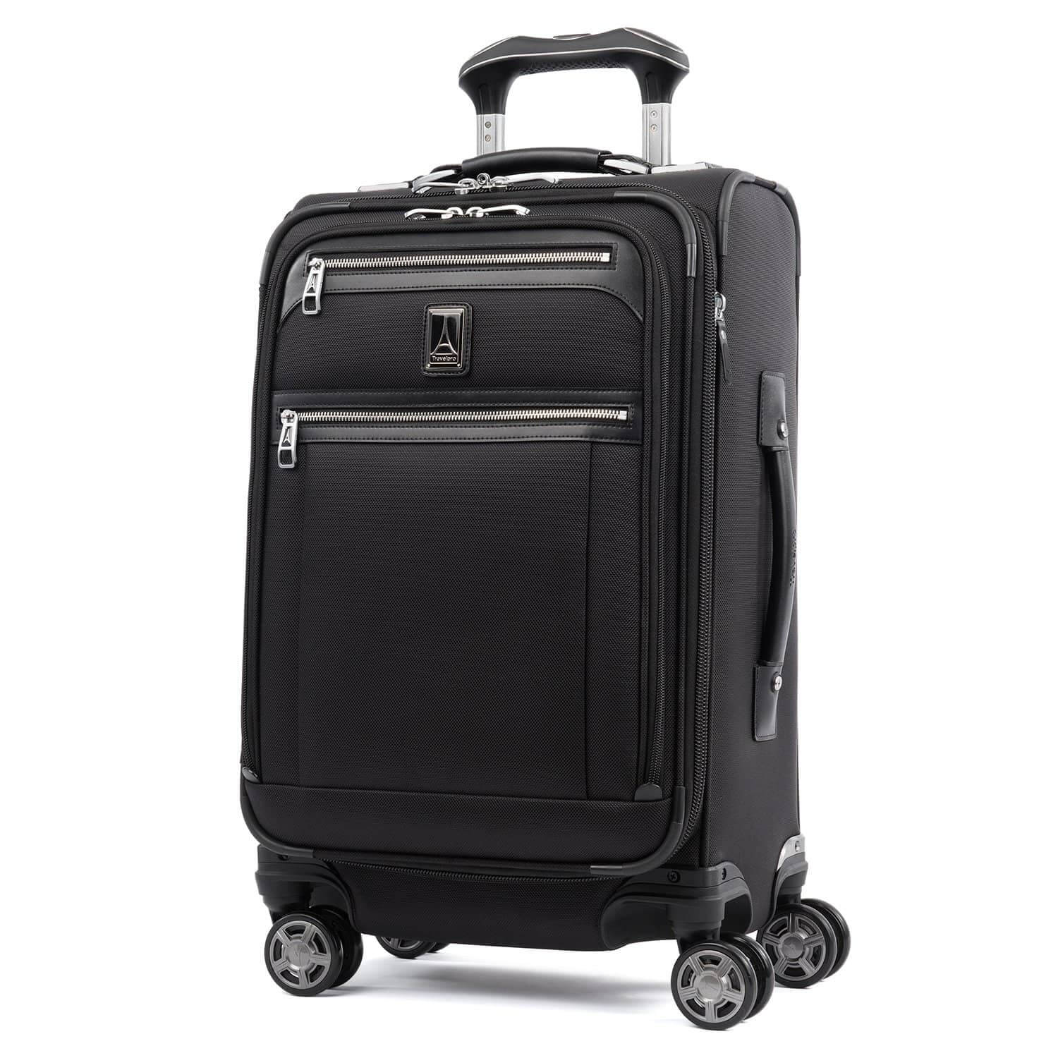 travelpro platinum elite 21 inch carry on suitcase black suitcase silver hardware black travelpro logo carrying handle