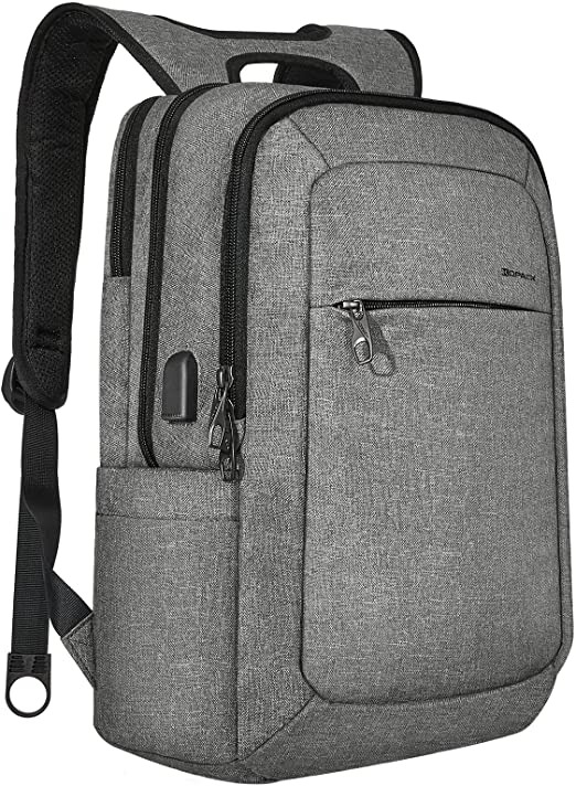 kopack laptop grey backpack black zippers