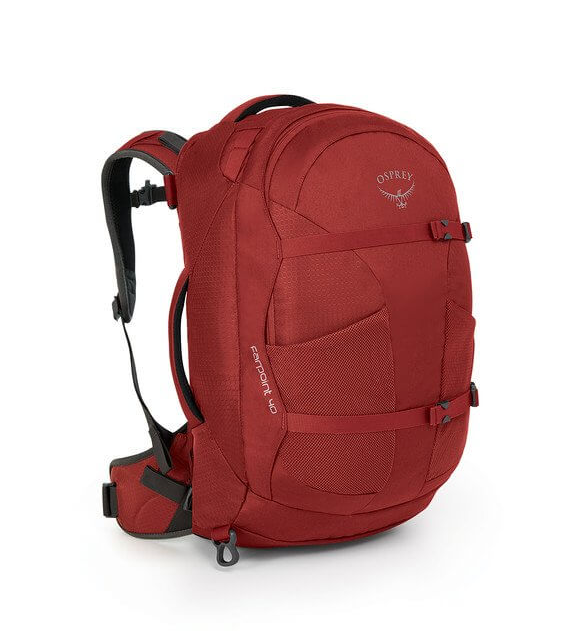 osprey farpoint red backpack