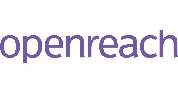 The logo for openreach is purple and white on a white background.