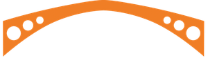 Orange arched shape with three holes.