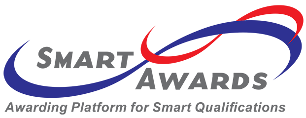 The smart awards logo is an awarding platform for smart qualifications.