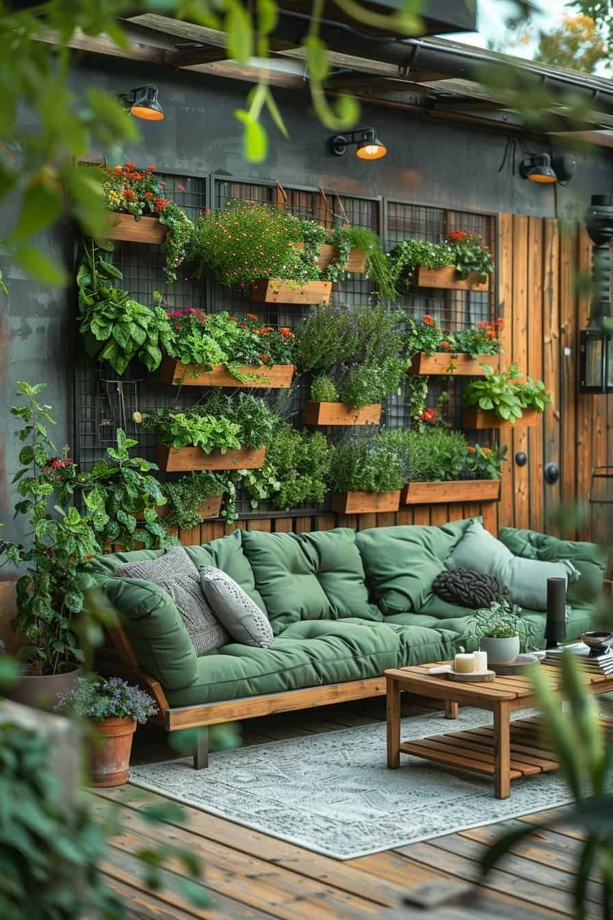 A large fiddle-leaf fig tree in a pot stands in a corner next to a teal wall and a beige couch with a teal throw.