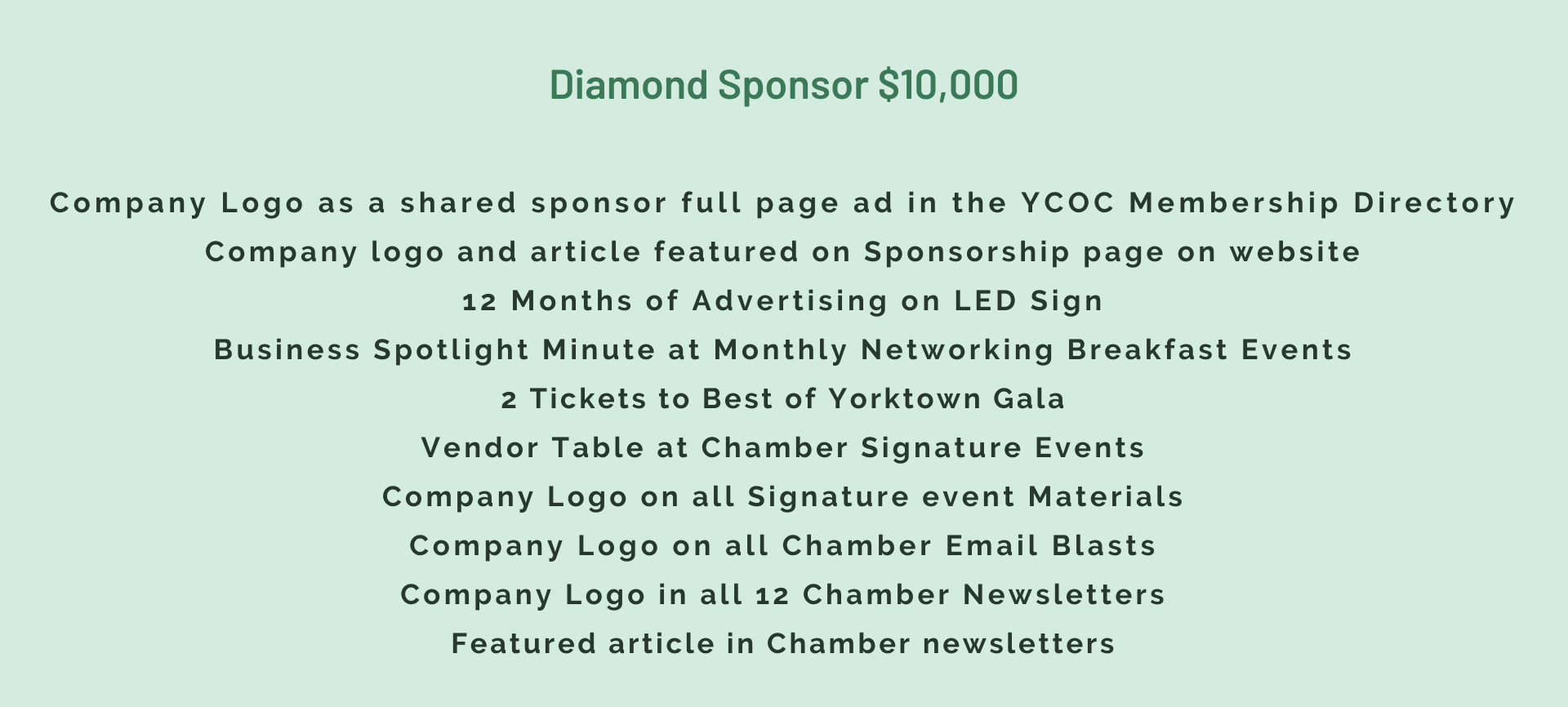Diamond Level Sponsorship — Yorktown Heights, NY — Yorktown Chamber Of Commerce