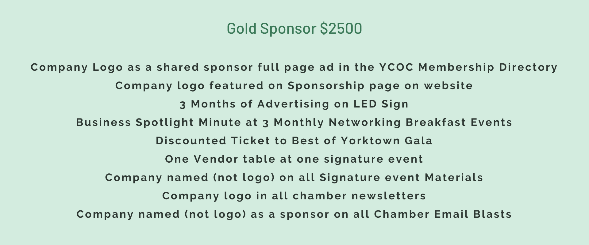 Gold Level Sponsorship — Yorktown Heights, NY — Yorktown Chamber Of Commerce