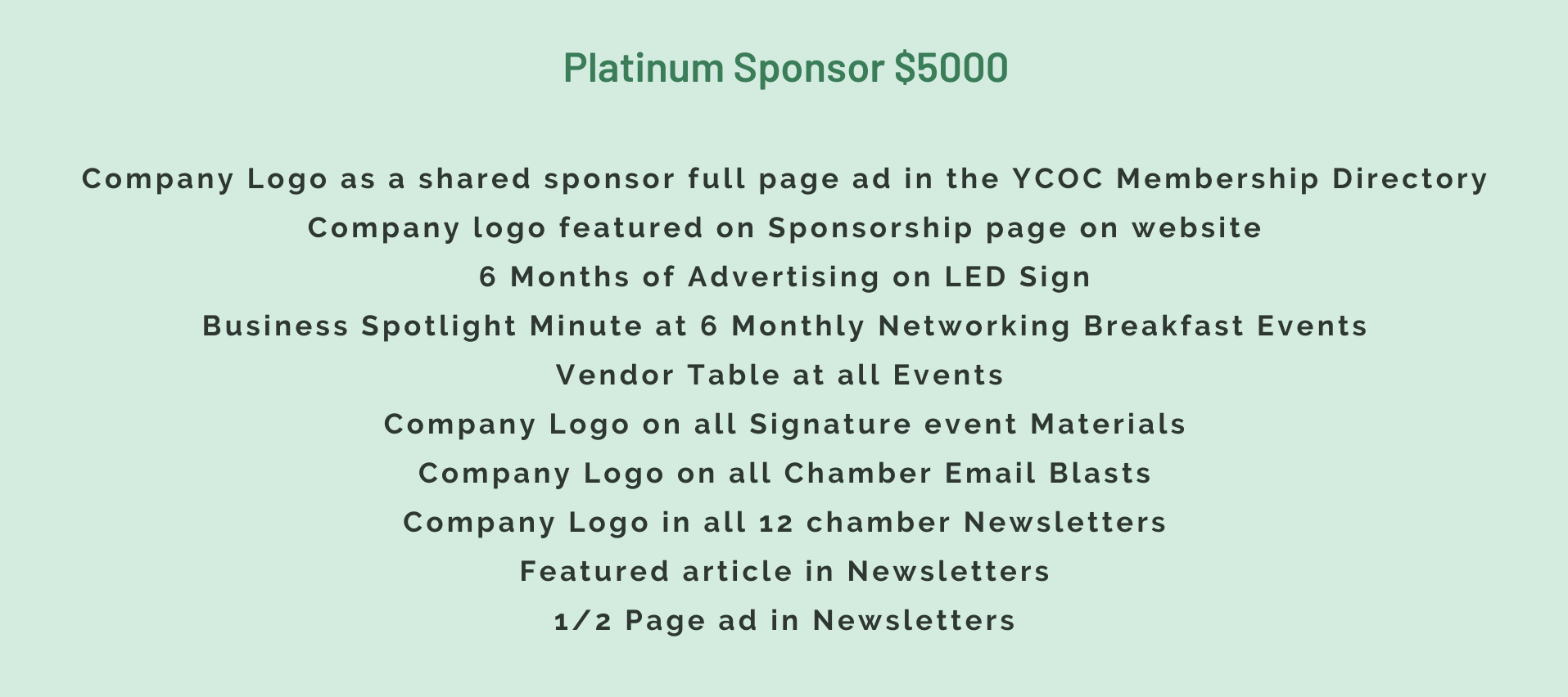 Platinum Level Sponsorship — Yorktown Heights, NY — Yorktown Chamber Of Commerce