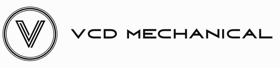 VCD Mechanical logo with stylized V emblem and black text on a white background