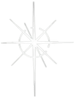 A white star with a circle in the middle on a white background.