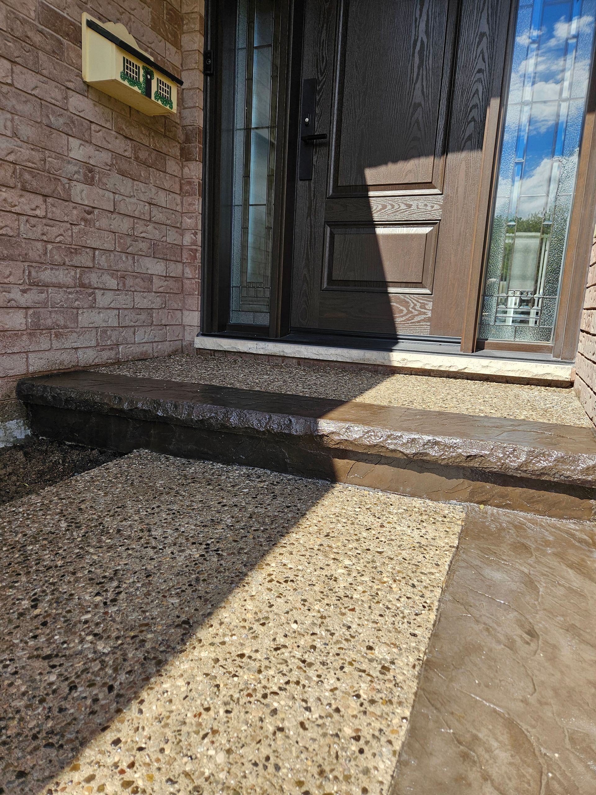 A close up of a concrete floor that looks like wood.