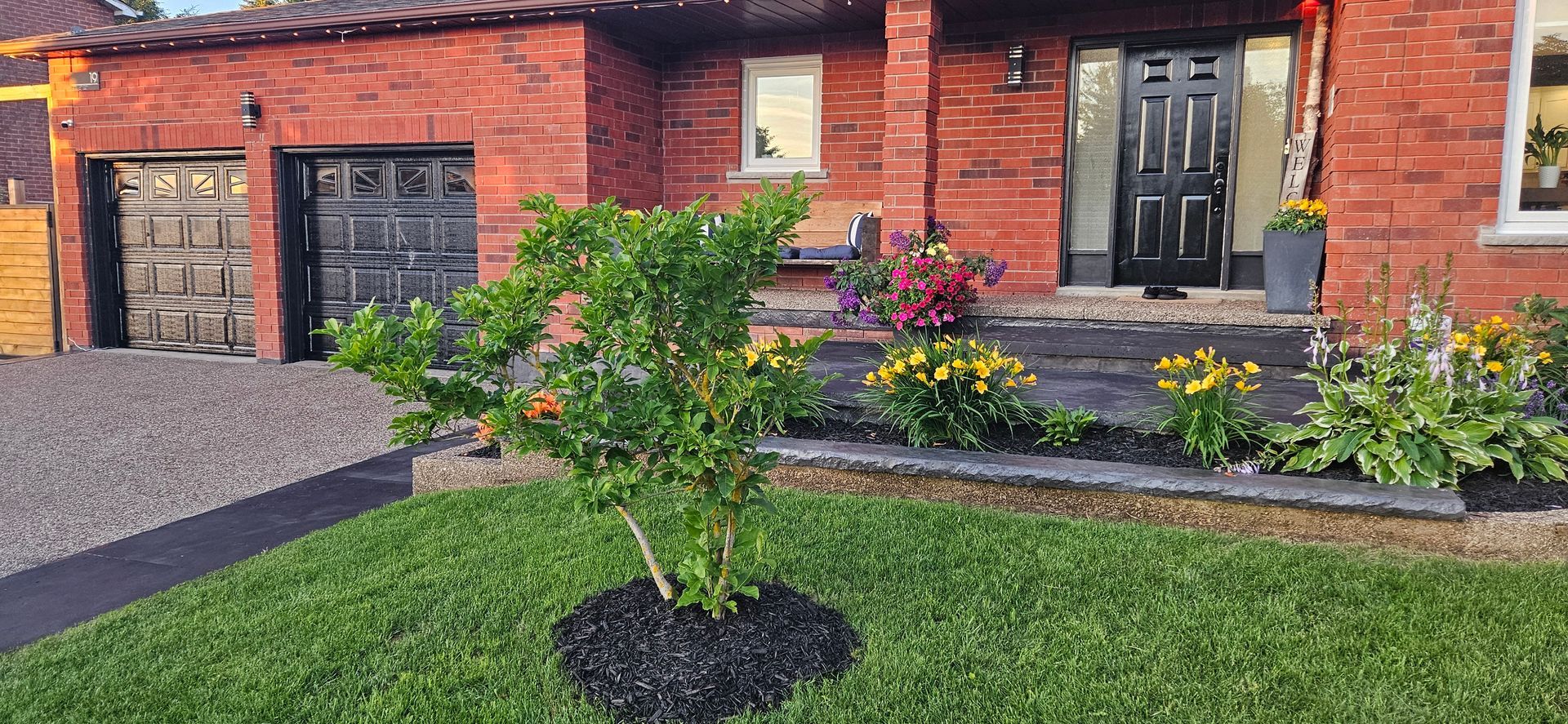 A close up of a concrete sidewalk next to a grassy area.