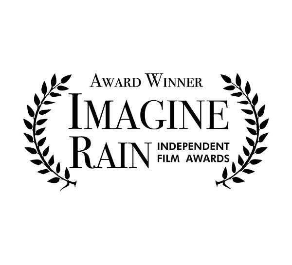 Laurel with text,Award winner, imagine rain, independent film awards