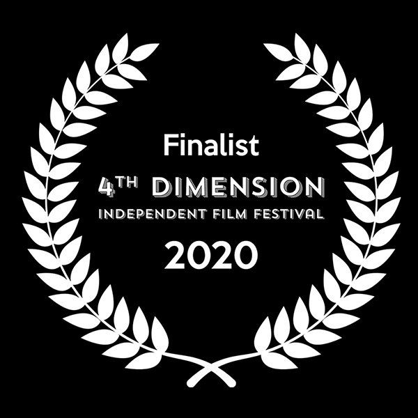 Laurels with text, finalist, 4th dimension independent film festival 2021
