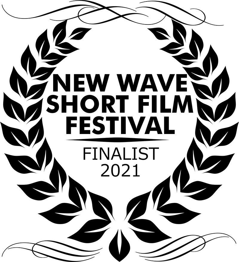 Laurel with text,New wave short film festival, finalist 2021
