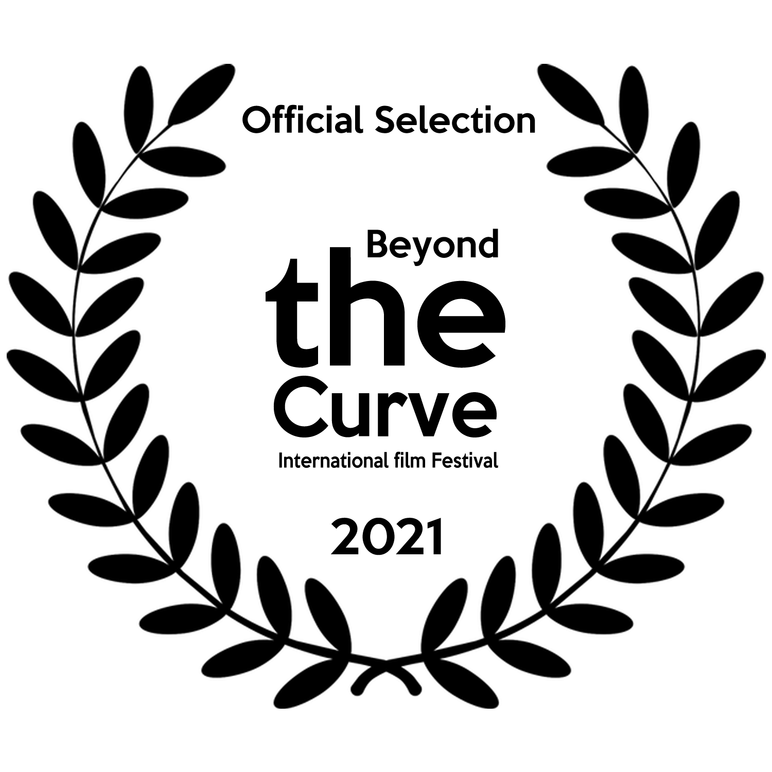 Laurel with text,Beyond the curve, international film festival 2021
