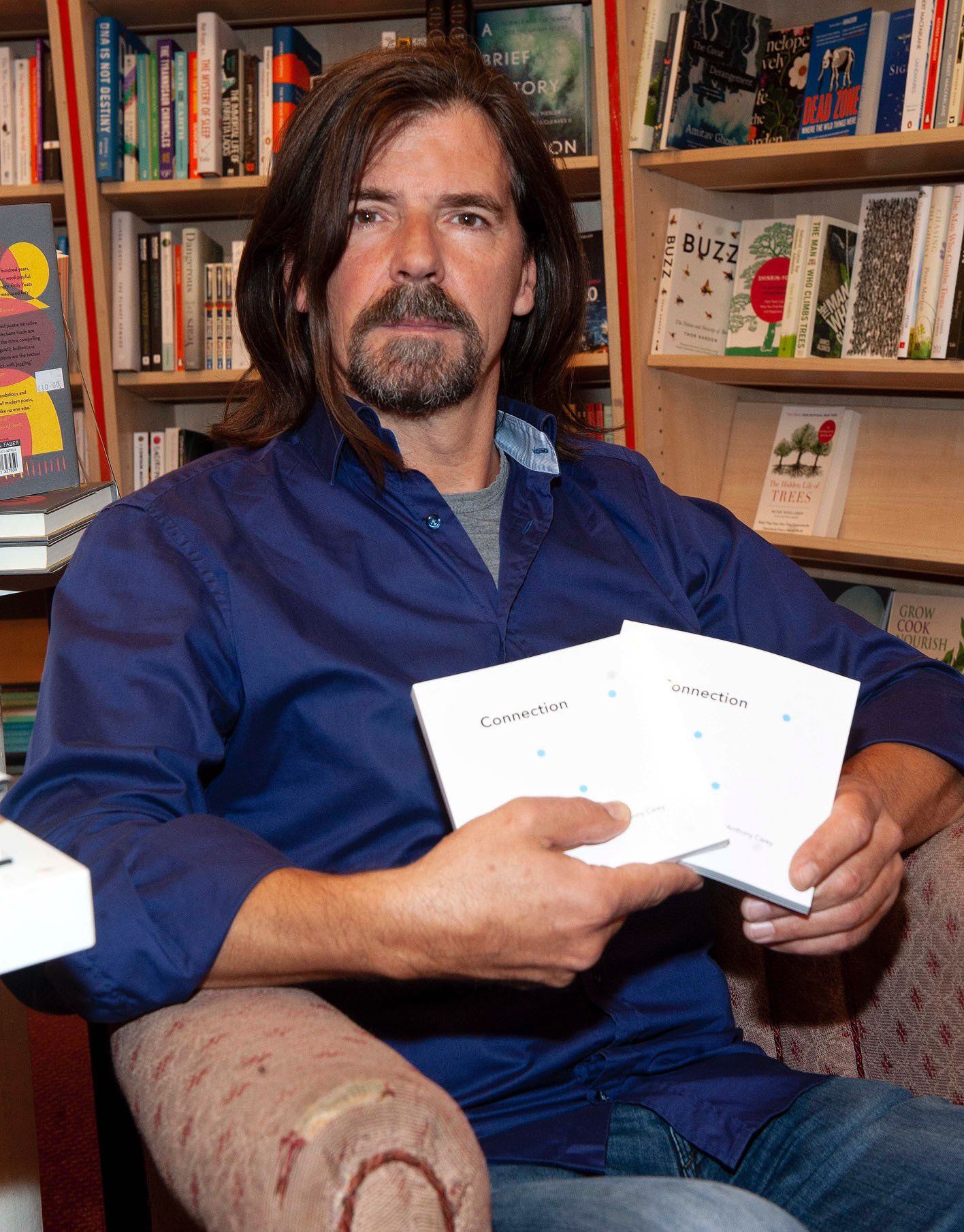 Anthony Carey artist and author at book launch at Books Upstairs