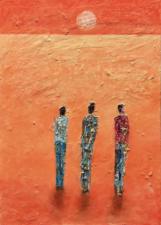 Enter the raffle to win 'Trinity' by Anthony Carey — 70x50cm mixed media abstract painting, Mountshannon Arts Festival fundraiser.