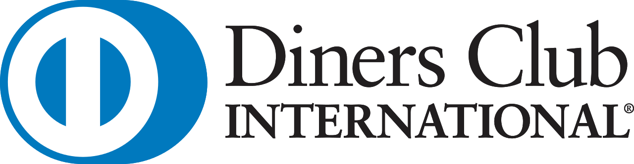 Et blåt og hvidt logo til diners club international