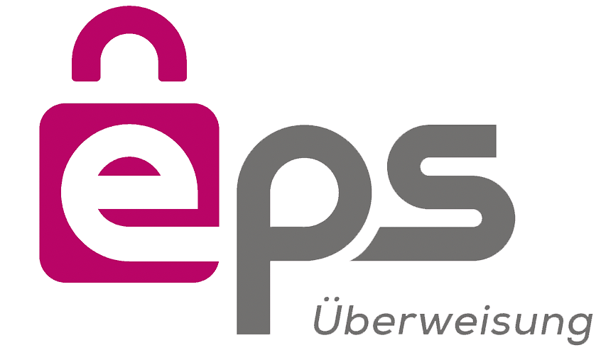 Logoet til eps er et lyserødt og gråt logo på en hvid baggrund.