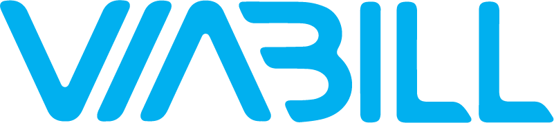 Ordet viabill er skrevet med blåt på en hvid baggrund.