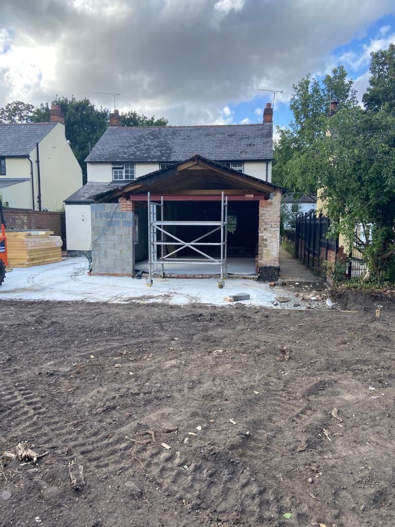 a house is being extended with a rear extension 