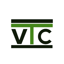 a green and black logo for a company called vtc .