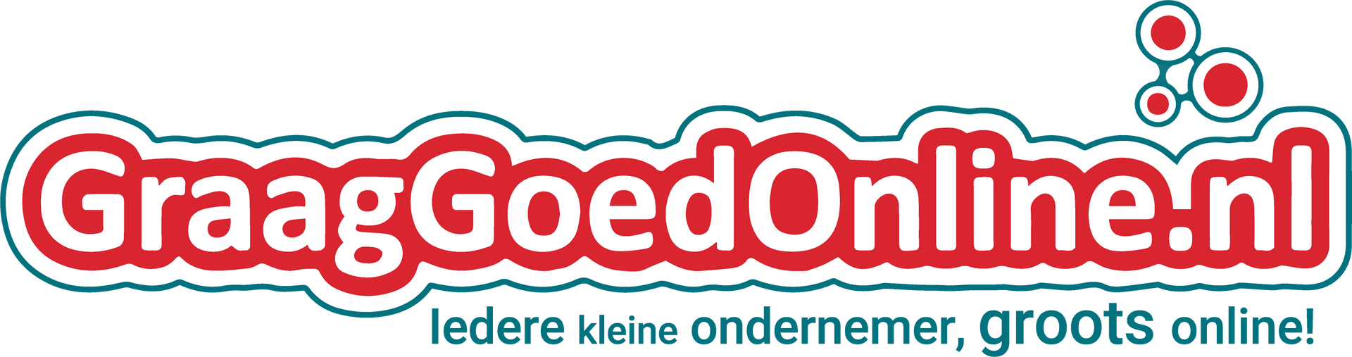 Logo for GraagGoedOnline.nl, a Dutch website with red text, blue border, and a bubble design in the corner.
