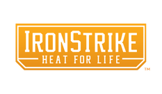IronStrike logo in orange rectangle: White text