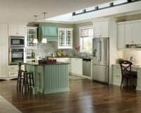 Kitchen With Wooden Flooring — Cabinet