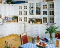 Kitchen With White Wooden Cabinets — Cabinet